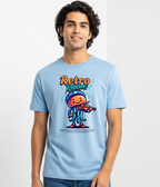 Retro Rhythms Jellyfish Violinist Design - Classic Crew Graphic T-Shirt