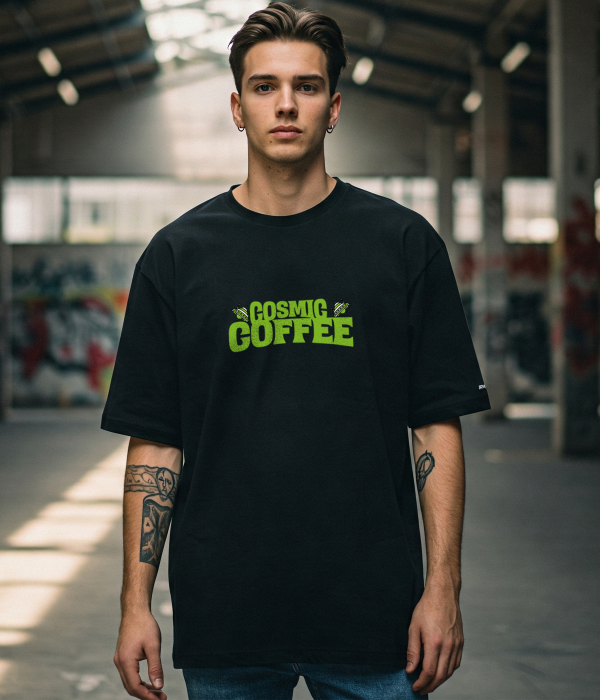 Cosmic Coffee Break – Unisex Oversized Classic T-Shirt