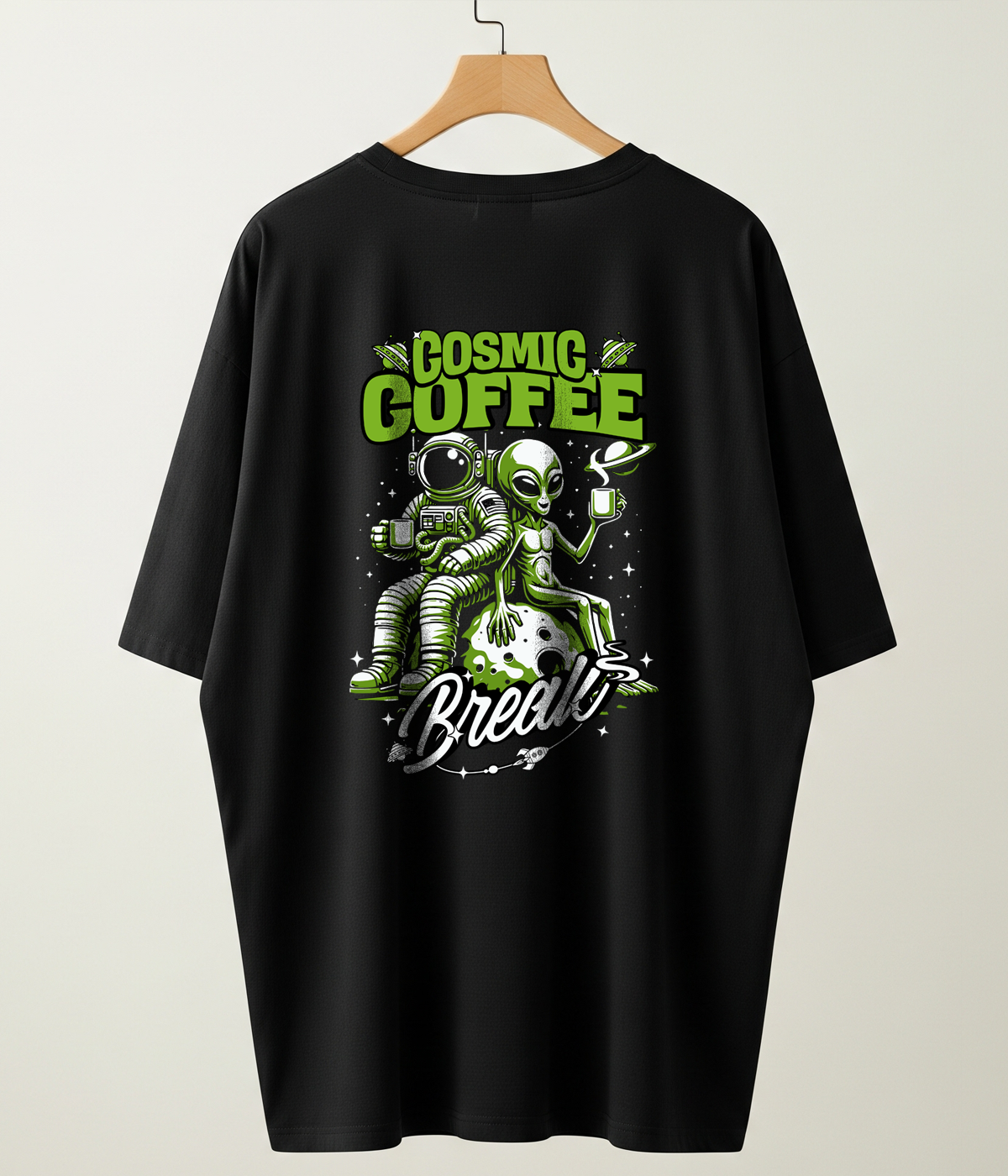 Cosmic Coffee Break – Unisex Oversized Classic T-Shirt