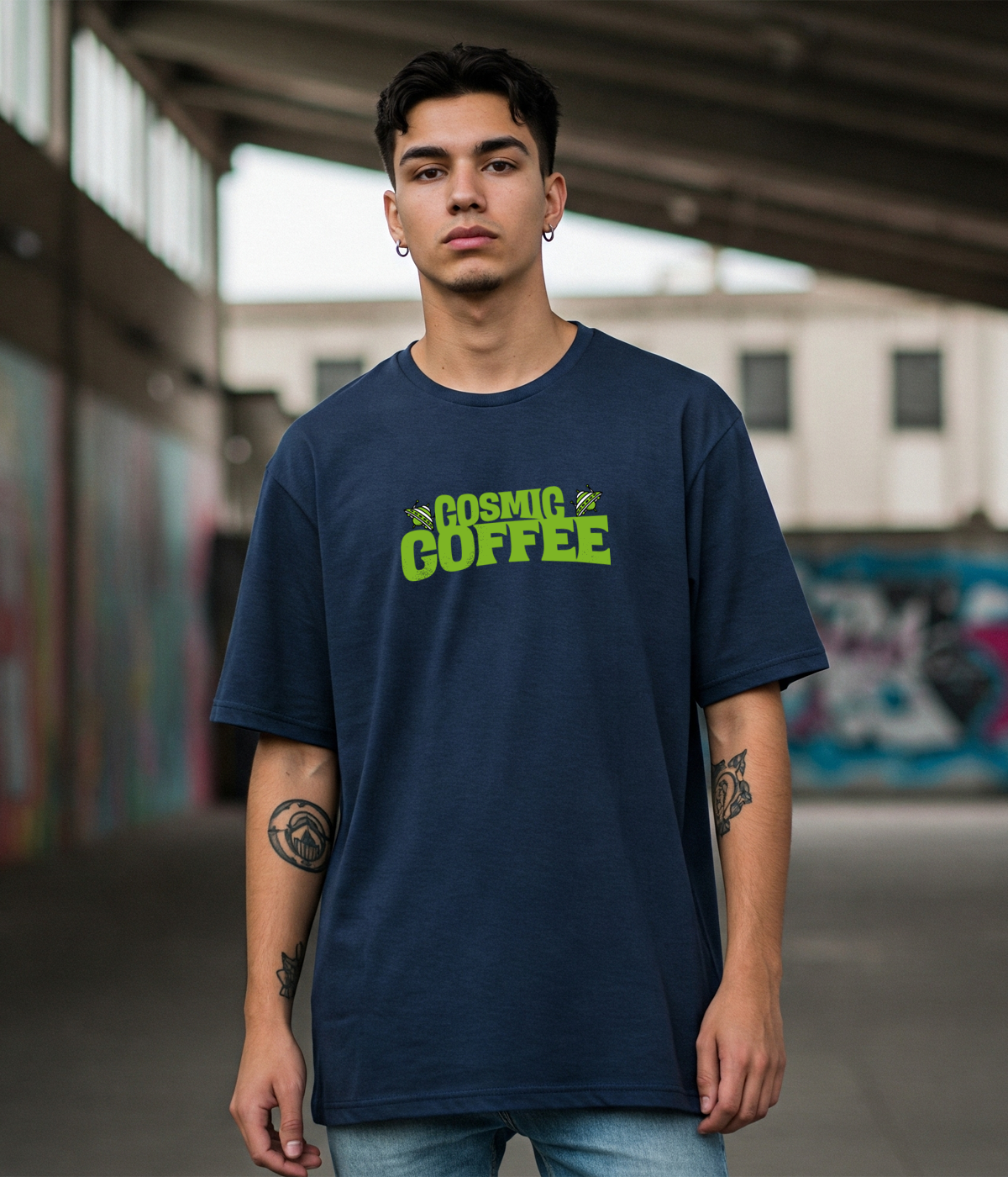 Cosmic Coffee Break – Unisex Oversized Classic T-Shirt