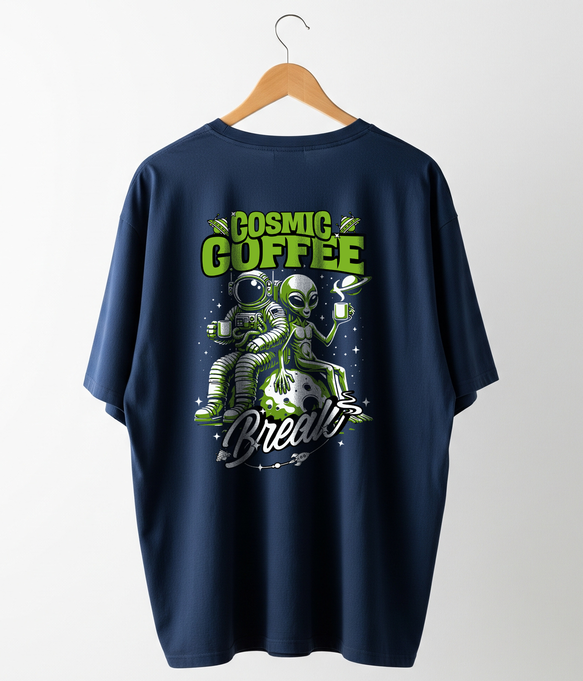 Cosmic Coffee Break – Unisex Oversized Classic T-Shirt