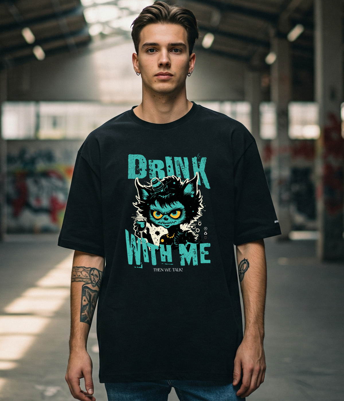 Drink With Me, Then We Talk – Unisex Oversized Classic T-Shirt