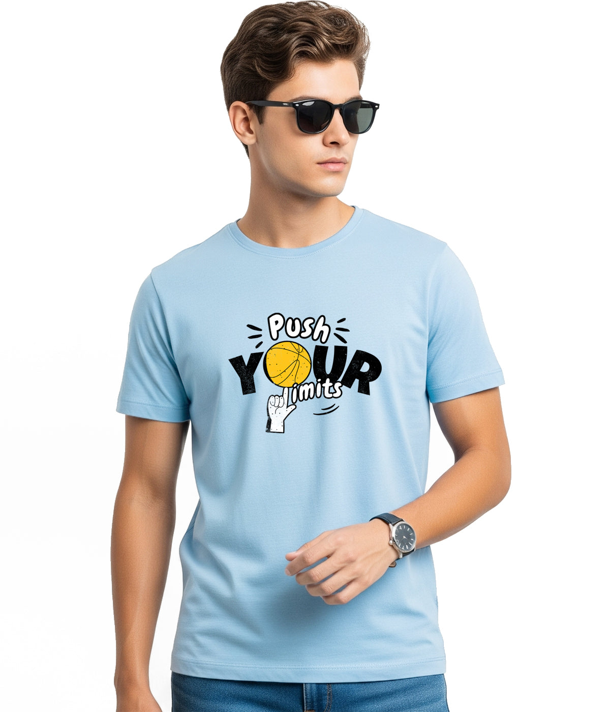 Push Your Limit – Classic Crew Neck Graphic T-Shirt