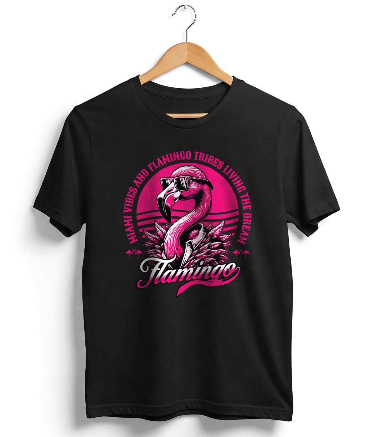 Flamingo: Miami Vibes Tropical Graphic Classic T-Shirt
