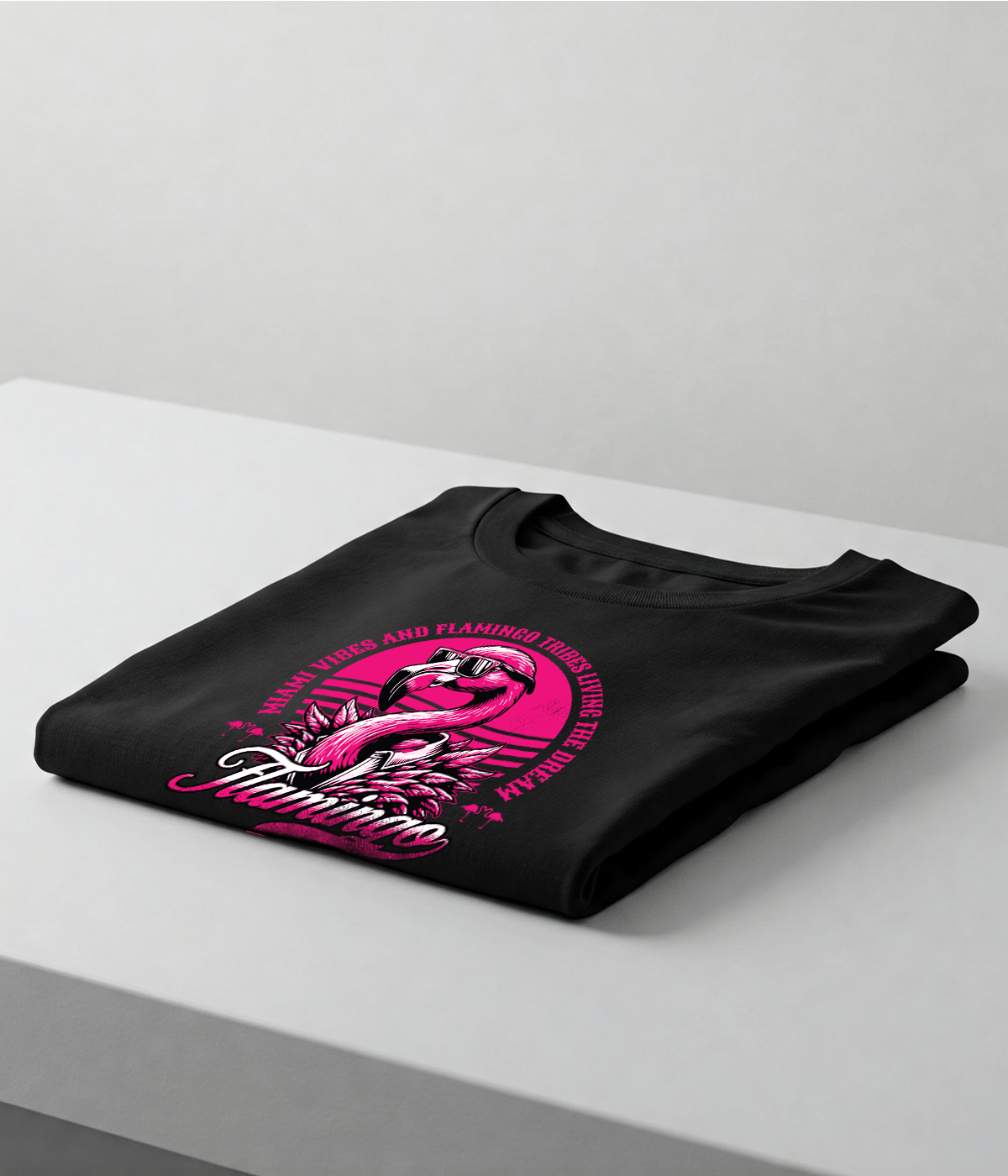Flamingo: Miami Vibes Tropical Graphic Classic T-Shirt