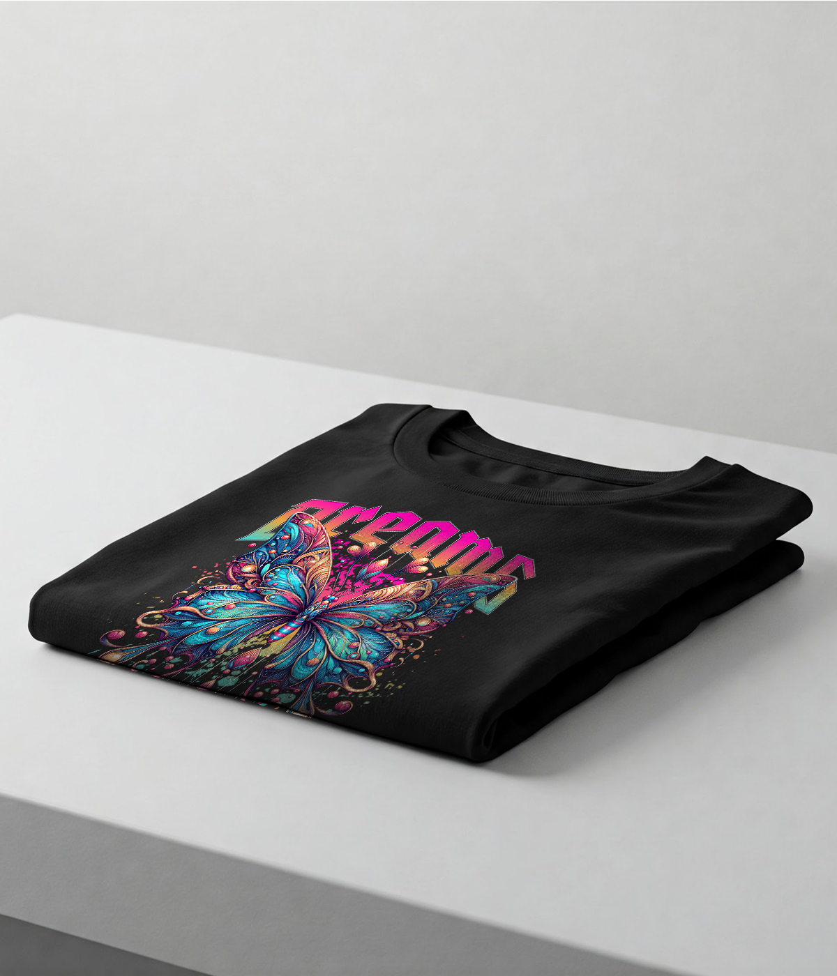 Dreams Butterfly Graphic Classic Crew T-Shirt