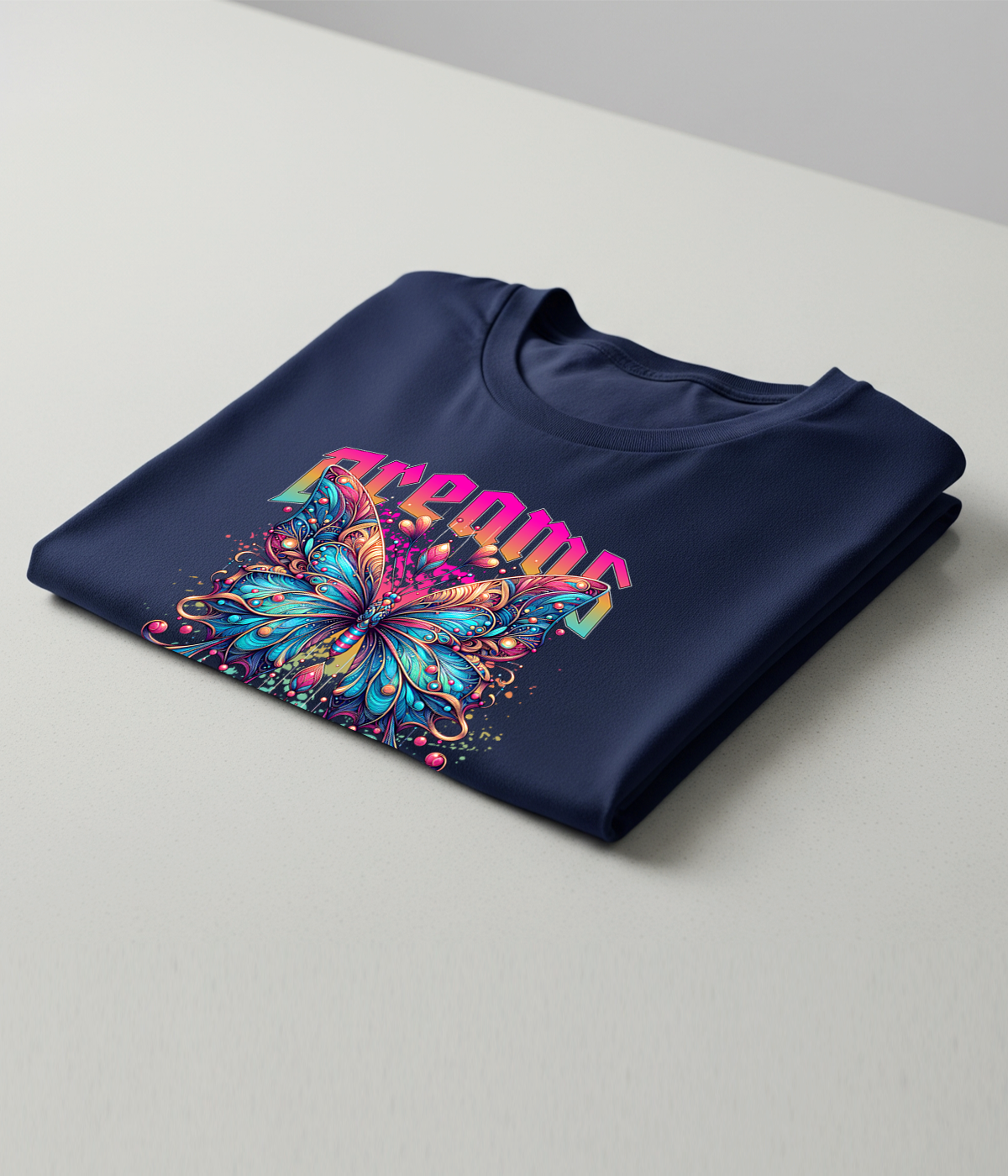 Dreams Butterfly Graphic Classic Crew T-Shirt