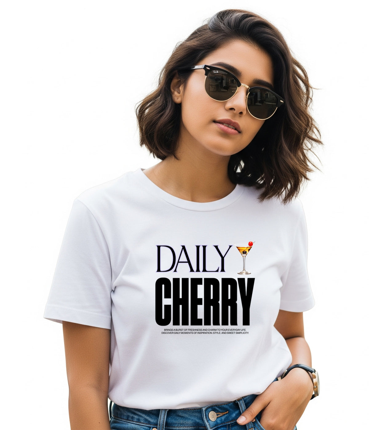 Daily Cherry Classic Crew Graphic T-Shirt